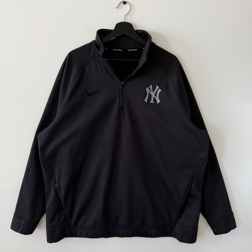 Nike New York Yankees Therma-FIT 1/4 Zip Pullover Black BV5849-071 Mens 2XL